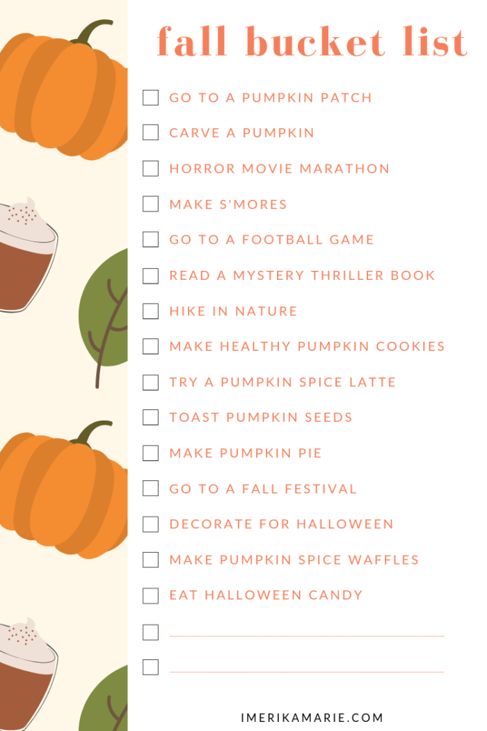 Fall Bucket List (FREE Printable)