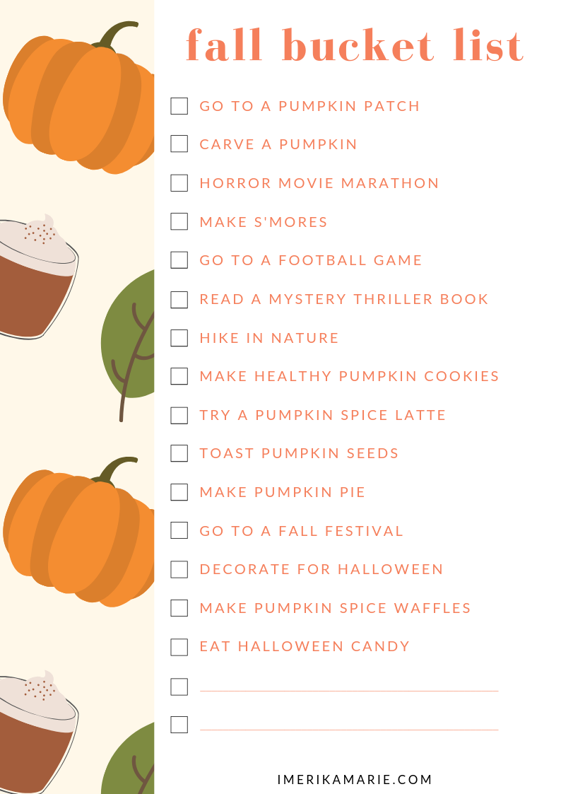 Fall Bucket List (FREE Printable) | Erika Marie