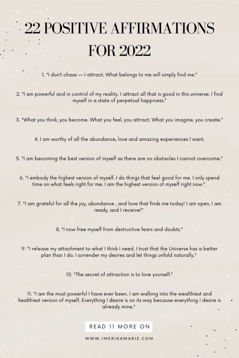 22 Positive Affirmations for 2022