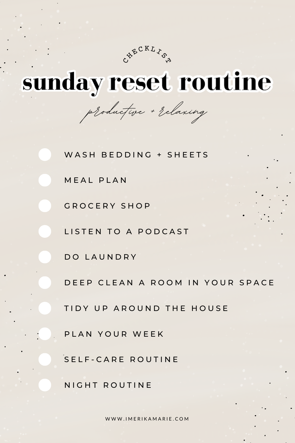 sunday reset routine checklist