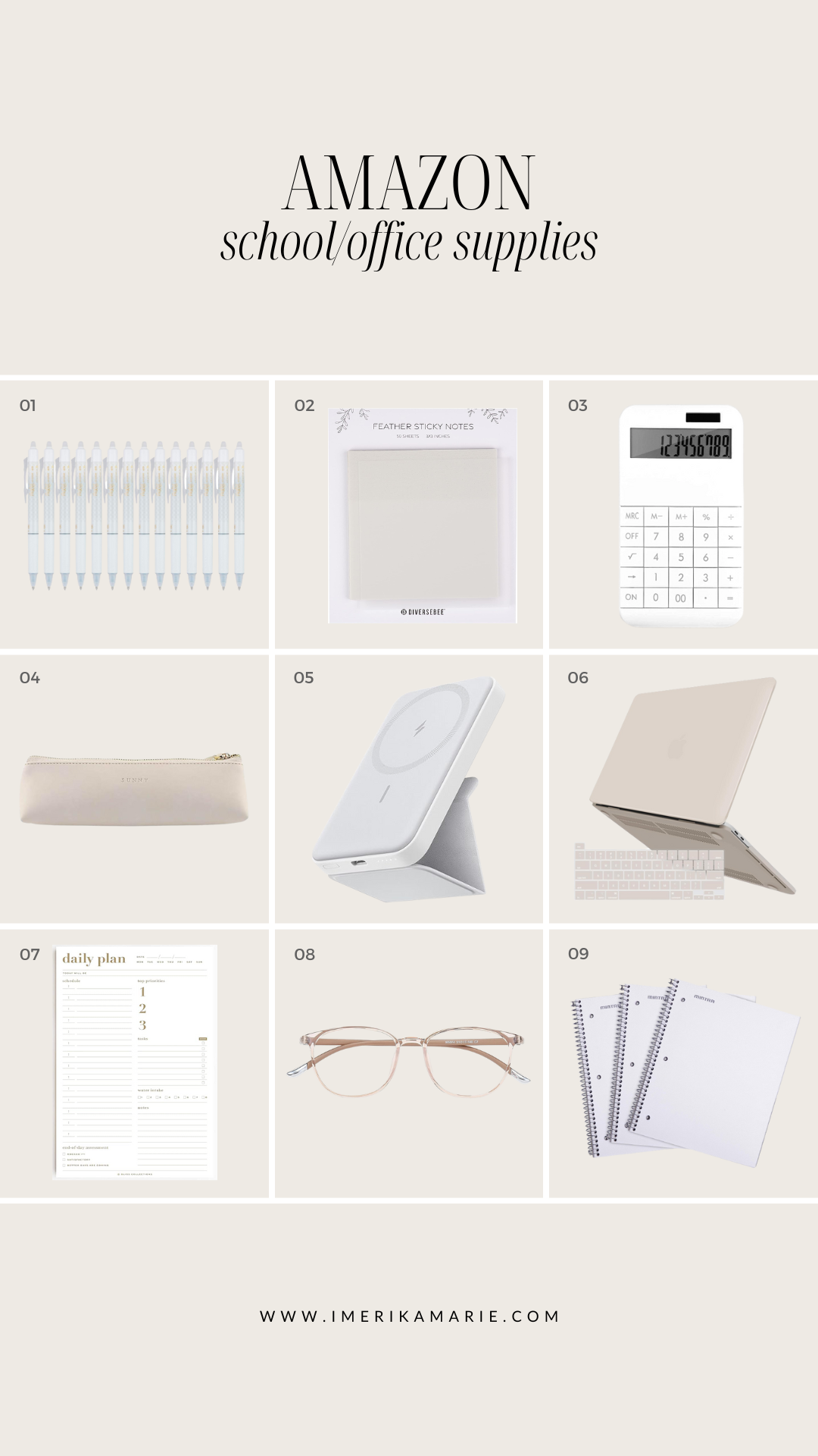Aesthetic School & Office Supplies from  - Erika Marie