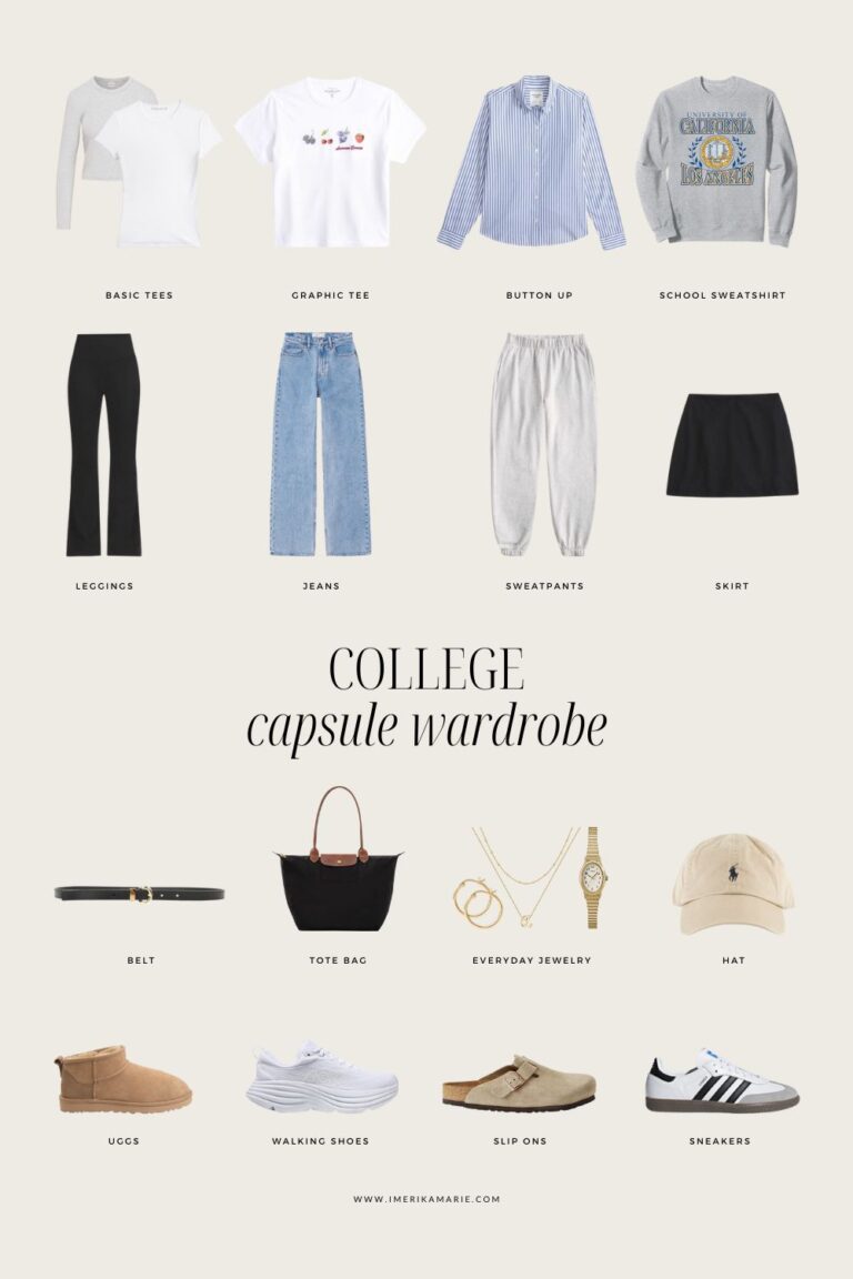 College Capsule Wardrobe + 20 Outfit Ideas